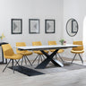 Hayden White Ceramic Extending Dining Set - Boden Yellow Fabric Swivel Dining Chair - Get 2 Chairs Free-3