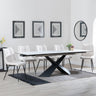 Hayden White Ceramic Extending Dining Set - Corona Beige Fabric Dining Chair-3