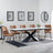 Hayden White Ceramic Extending Dining Set - Corona Brown Fabric Dining Chair-8