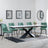 Hayden White Ceramic Extending Dining Set - Corona Green Fabric Dining Chair-6