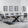 Hayden White Ceramic Extending Dining Set - Corona Grey Fabric Dining Chair-9