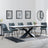 Hayden White Ceramic Extending Dining Set - Corona Light Grey Fabric Dining Chair-7