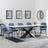 Hayden White Ceramic Extending Dining Set - Darwin Dark Grey Fabric Dining Chair-5