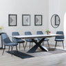 Hayden White Ceramic Extending Dining Set - Darwin Dark Grey Fabric Dining Chair-5