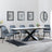 Hayden White Ceramic Extending Dining Set - Darwin Grey Fabric Dining Chair-6