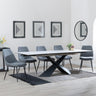 Hayden White Ceramic Extending Dining Set - Darwin Grey Fabric Dining Chair-6