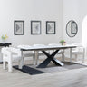 Hayden White Ceramic Extending Dining Set - Kiefer Cream Boucle Fabric Dining Chair-2
