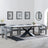 Hayden White Ceramic Extending Dining Set - Kiefer Grey Boucle Fabric Dining Chair