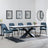 Hayden White Ceramic Extending Dining Set - Peyton Blue Fabric Dining Chair-2