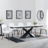 Hayden White Ceramic Extending Dining Set - Peyton Cream Fabric Dining Chair-4