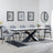 Hayden White Ceramic Extending Dining Set - Peyton Grey Fabric Dining Chair