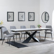 Hayden White Ceramic Extending Dining Set - Peyton Grey Fabric Dining Chair