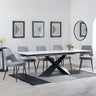 Hayden White Ceramic Extending Dining Set - Peyton Grey Fabric Dining Chair