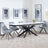 Sutton White Ceramic Extending Dining Set - Arctic Grey Velvet Fabric Swivel Dining Chair-3