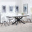 Sutton White Ceramic Extending Dining Set - Boden Cream Fabric Swivel Dining Chair-3