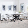 Sutton White Ceramic Extending Dining Set - Boden Cream Fabric Swivel Dining Chair-3
