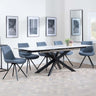 Sutton White Ceramic Extending Dining Set - Boden Dark Grey Fabric Swivel Dining Chair-2