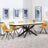 Sutton White Ceramic Extending Dining Set - Boden Yellow Fabric Swivel Dining Chair