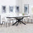 Sutton White Ceramic Extending Dining Set - Corona Beige Fabric Dining Chair-4