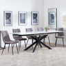 Sutton White Ceramic Extending Dining Set - Corona Camel Fabric Dining Chair-5