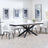 Sutton White Ceramic Extending Dining Set - Darwin Cream Fabric Dining Chair-2
