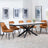 Sutton White Ceramic Extending Dining Set - Darwin Orange Fabric Dining Chair-4