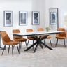 Sutton White Ceramic Extending Dining Set - Darwin Orange Fabric Dining Chair-4