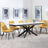 Sutton White Ceramic Extending Dining Set - Darwin Yellow Fabric Dining Chair-3