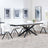 Sutton White Ceramic Extending Dining Set - Ion Cream Boucle Teddy Fabric Swivel Dining Chair-5