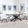 Sutton White Ceramic Extending Dining Set - Ion Cream Boucle Teddy Fabric Swivel Dining Chair-5