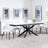 Sutton White Ceramic Extending Dining Set - Peyton Cream Fabric Dining Chair-4