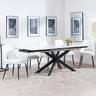Sutton White Ceramic Extending Dining Set - Peyton Cream Fabric Dining Chair-4