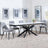 Sutton White Ceramic Extending Dining Set - Peyton Grey Fabric Dining Chair-2