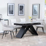 Westin Grey Ceramic Extending Dining Set - Ace Beige Fabric Swivel Dining Chair-3