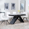 Westin Grey Ceramic Extending Dining Set - Arctic Cream Velvet Fabric Swivel Dining Chair-4