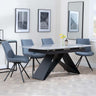 Westin Grey Ceramic Extending Dining Set - Boden Dark Grey Fabric Swivel Dining Chair-2