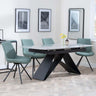 Westin Grey Ceramic Extending Dining Set - Boden Green Fabric Swivel Dining Chair-5