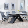 Westin Grey Ceramic Extending Dining Set - Boden Grey Fabric Swivel Dining Chair-6