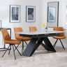 Westin Grey Ceramic Extending Dining Set - Boden Orange Fabric Swivel Dining Chair-4