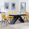 Westin Grey Ceramic Extending Dining Set - Boden Yellow Fabric Swivel Dining Chair