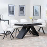 Westin Grey Ceramic Extending Dining Set - Ion Cream Boucle Teddy Fabric Swivel Dining Chair-5