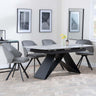 Westin Grey Ceramic Extending Dining Set - Ion Dark Grey Velvet Fabric Swivel Dining Chair-4