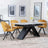 Westin Grey Ceramic Extending Dining Set - Ion Mustard Velvet Fabric Swivel Dining Chair