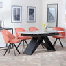 Westin Grey Ceramic Extending Dining Set - Ion Orange Velvet Fabric Swivel Dining Chair-2