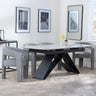 Westin Grey Ceramic Extending Dining Set - Kiefer Grey Boucle Fabric Dining Chair-2