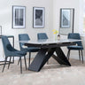 Westin Grey Ceramic Extending Dining Set - Peyton Blue Fabric Dining Chair