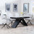 Westin Grey Ceramic Extending Dining Set - Theo Grey Fabric Swivel Dining Chair