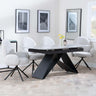 Westin Grey Ceramic Extending Dining Set - Theo Grey Fabric Swivel Dining Chair