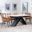 Westin White Ceramic Extending Dining Set - Ace Orange Fabric Swivel Dining Chair
