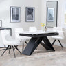 Westin White Ceramic Extending Dining Set - Arctic Cream Velvet Fabric Swivel Dining Chair-4